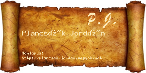Plancsák Jordán névjegykártya